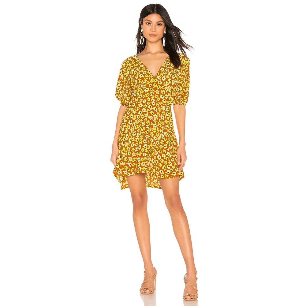 Faithfull the Brand Ilia Mini Dress Saffron Thelma Floral Medium 6